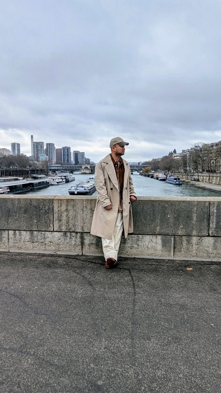 model at River Seine paris france