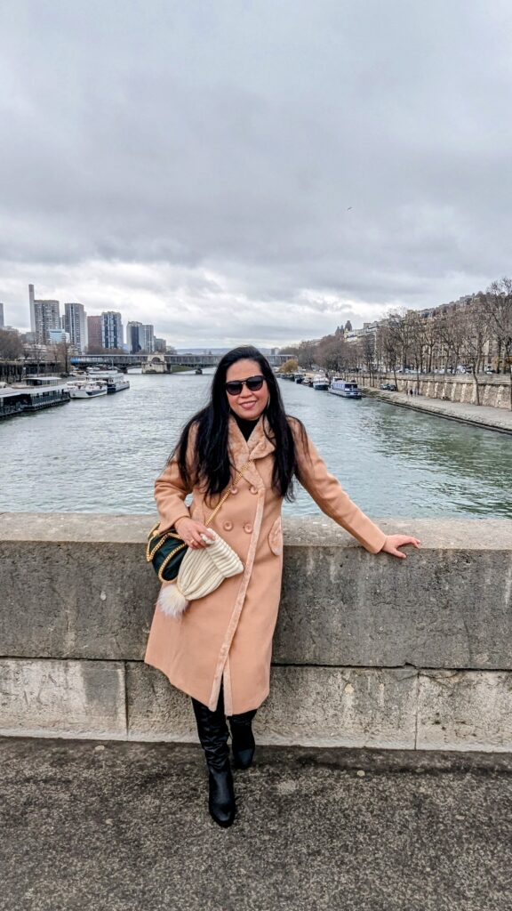 Woman at River Seine paris france