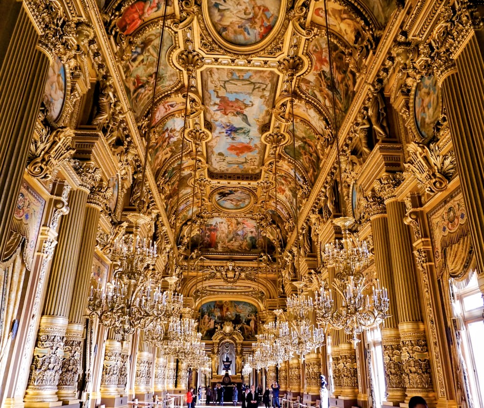beautiful ceiling of Palais Garnier Paris France