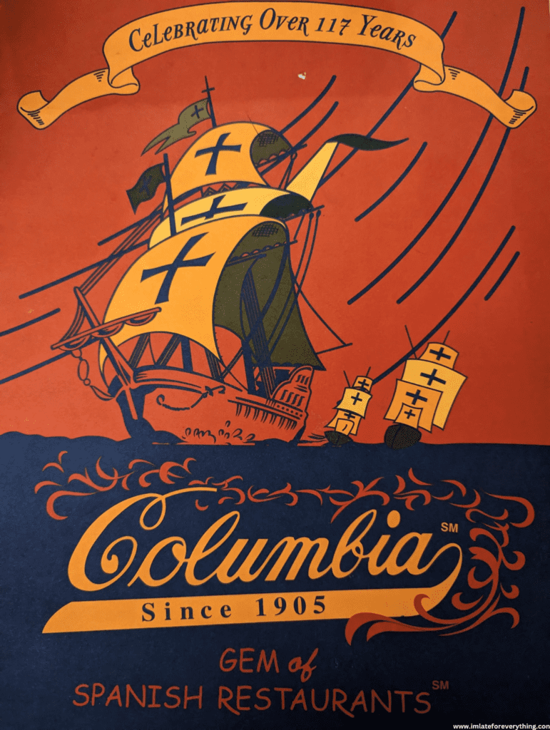 columbia restaurant menu 