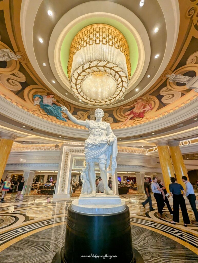 caesar augustus statue at caesars palace hotel las vegas