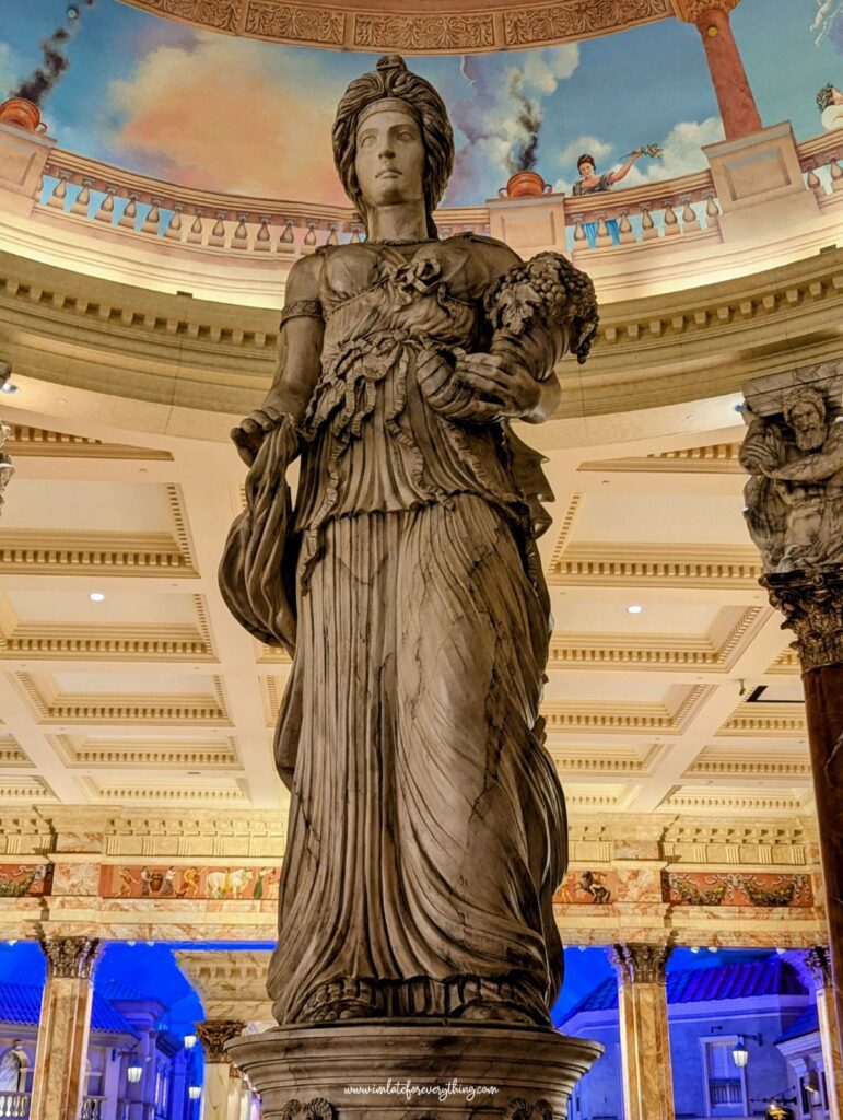 the goddess fortuna statues at caesars palace