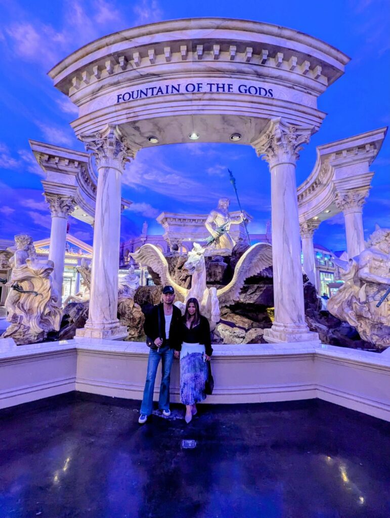 the fountain of gods statues at caesars palace hotel las vegas