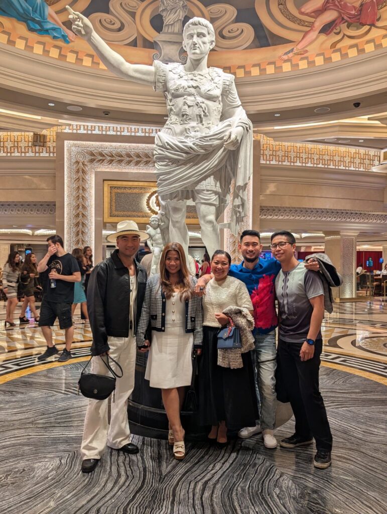 friends  hanging out at caesars palace