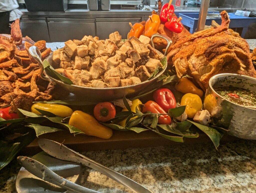 filipino roasted pork at bacchanal buffet at caesars palace las vegas