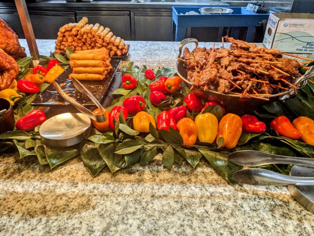 filipino barbeque in skewers at bacchanal buffet caesars palace las vegas