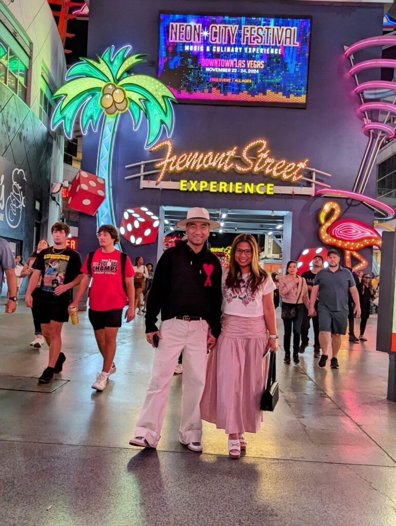 Fremont street experience at night in Las Vegas