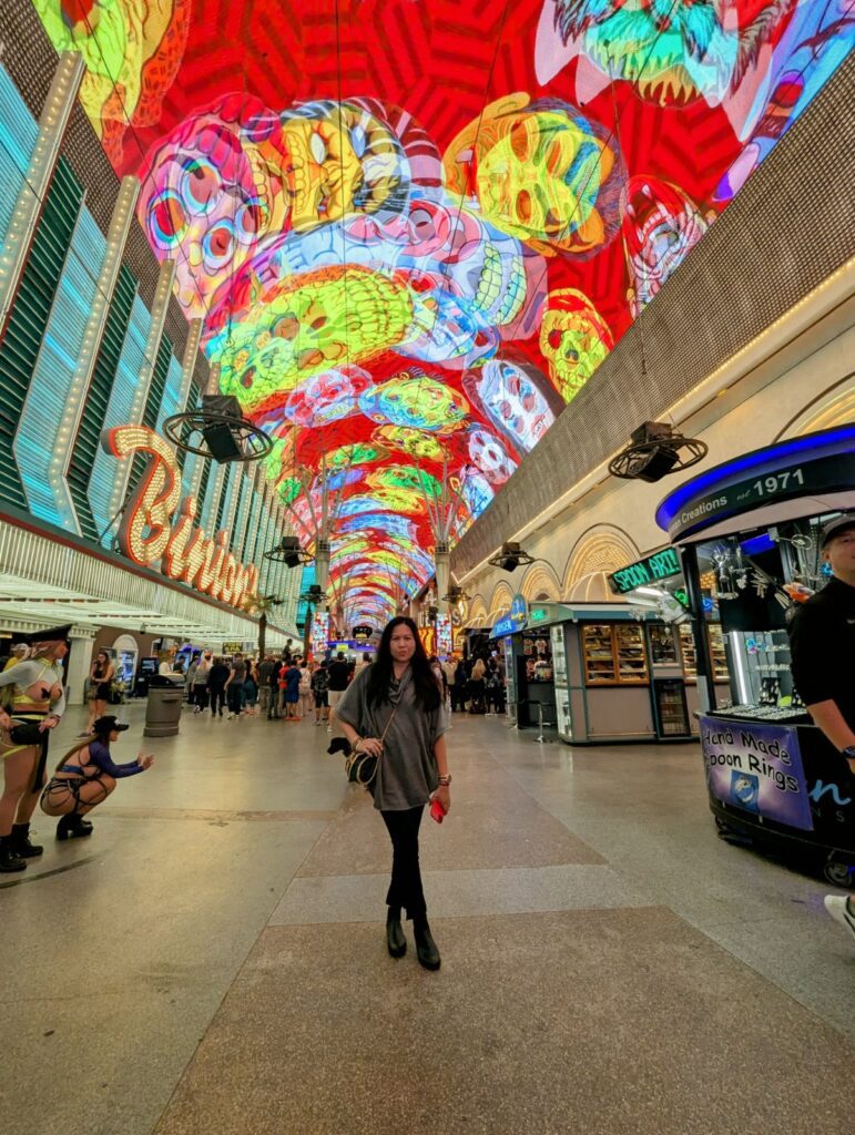 Fremont street experience at night in Las Vegas