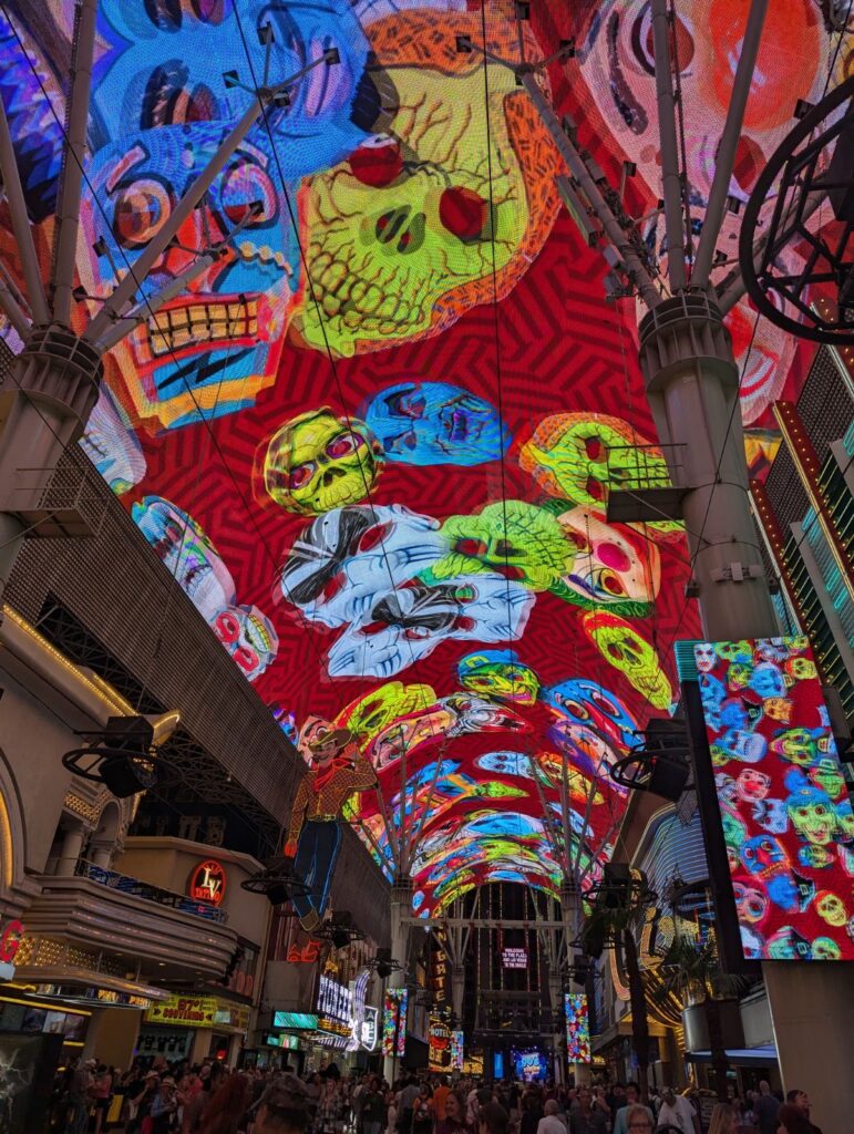 Fremont street experience at night in Las Vegas