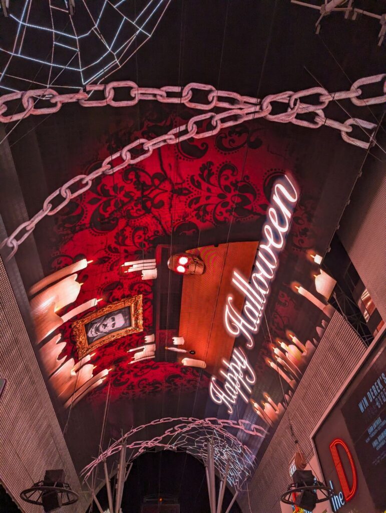 Fremont street experience at night in Las Vegas