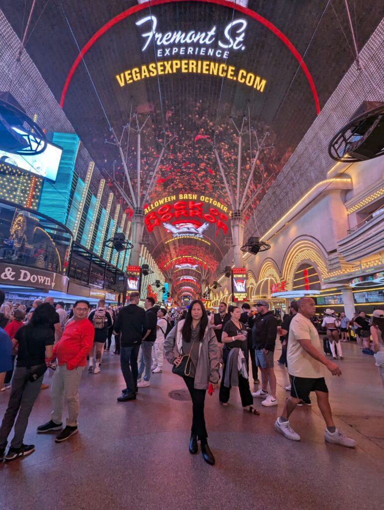 Fremont street experience at night in Las Vegas