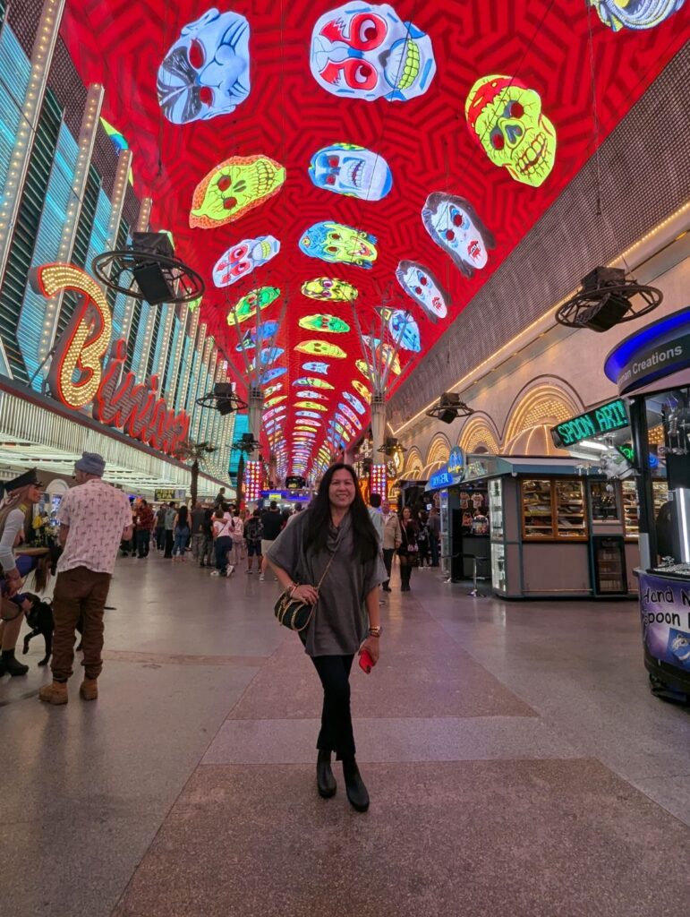 Fremont street experience at night in Las Vegas