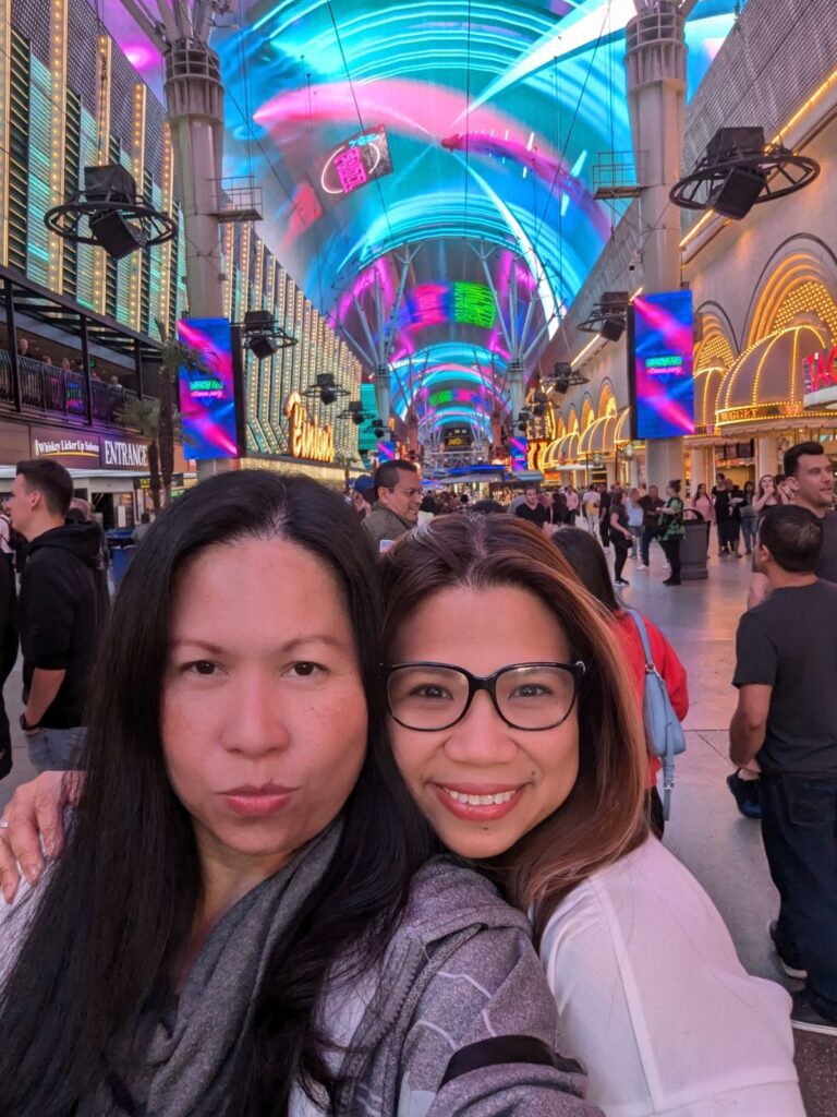 Fremont street experience at night in Las Vegas