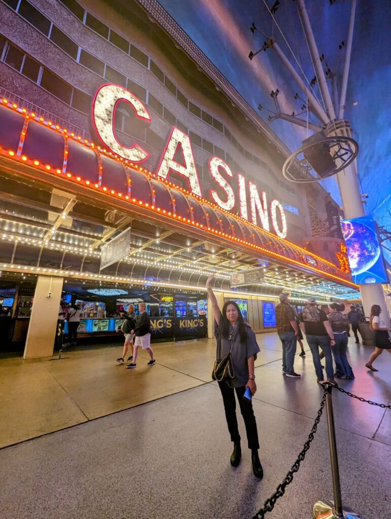 Fremont street experience at night in Las Vegas