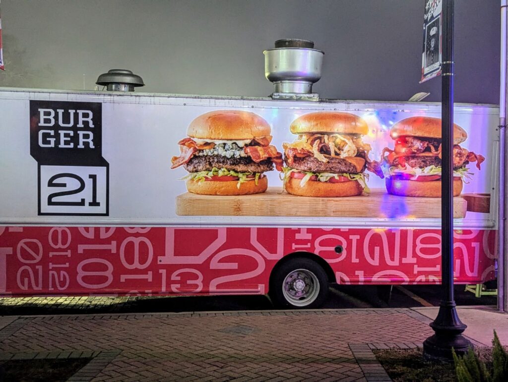 Burger 21 truck at strawberry drop plant city